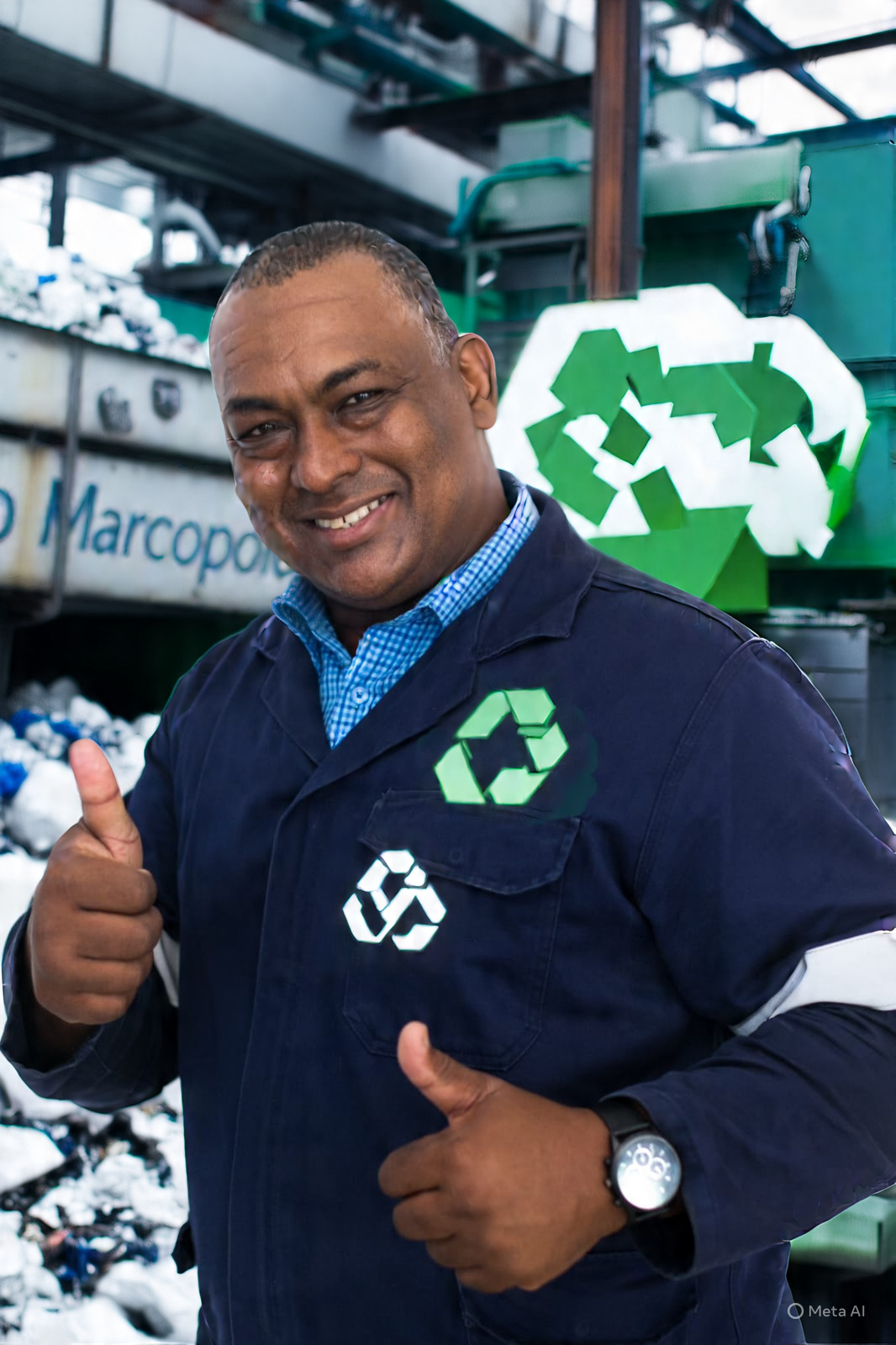 MarcoPolo Recycling team member at a recycling facility